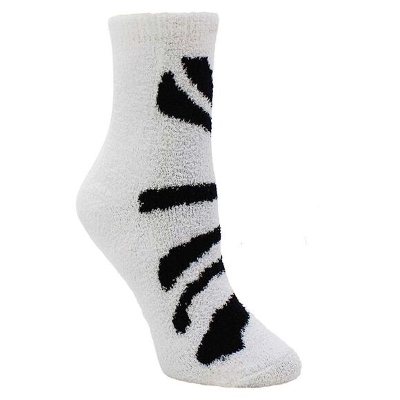 Zebra Print 6-Pack Assorted Soft & Fuzzy Socks - Picture 2 of 6